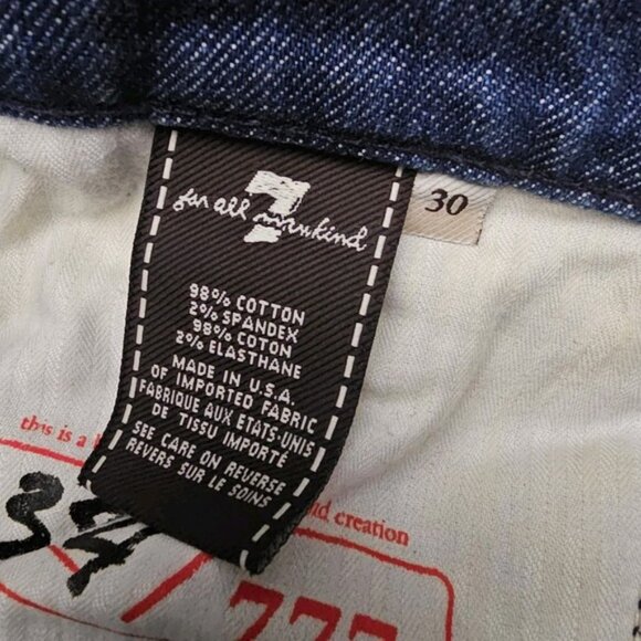 7 For All Mankind Womens 30 Blue Roxanne Ruched Leg Jeans Dostressed Pink Accent - Picture 7 of 8